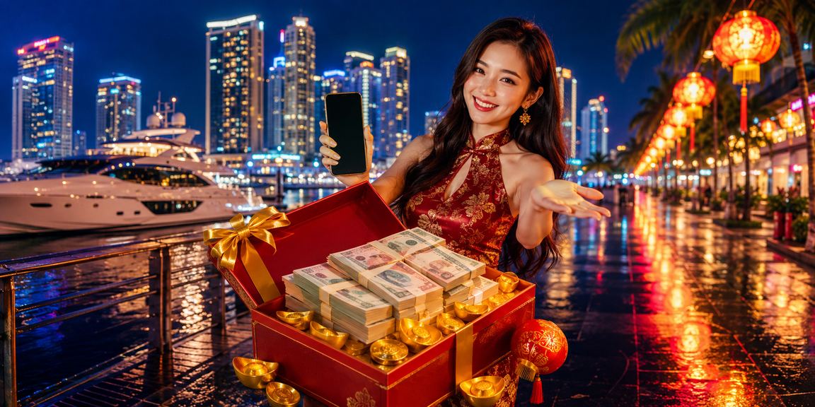 Pemain kasino mudah alih di Pulau Pinang dengan paparan permainan slot pada skrin telefon